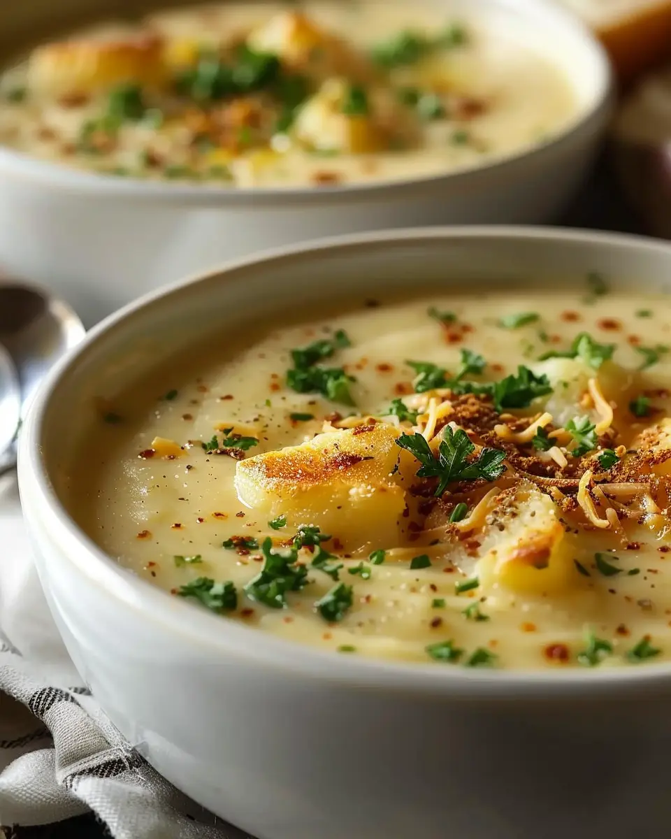 Hearty Cheddar Garlic Herb Potato Soup: A Cozy Delight with Turkey Bacon