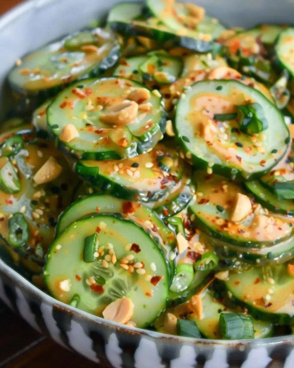 Cucumber Salad with Spicy Peanut Dressing: A Fresh, Zesty Delight
