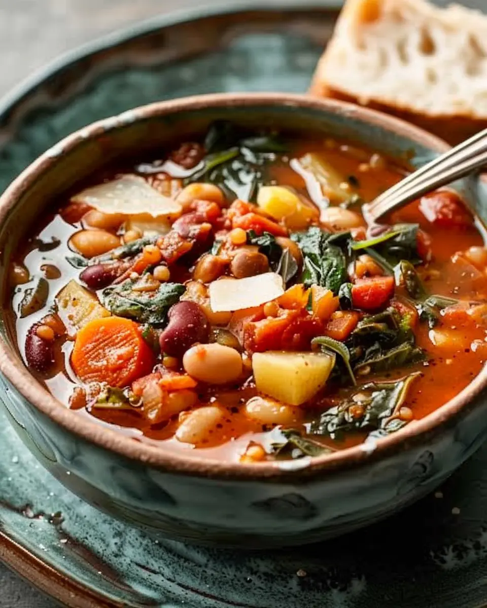 Winter Minestrone: Hearty Comfort Soup with Turkey Bacon and Chicken Ham