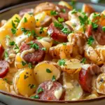Cheesy Ranch Potatoes and Smoked Sausage