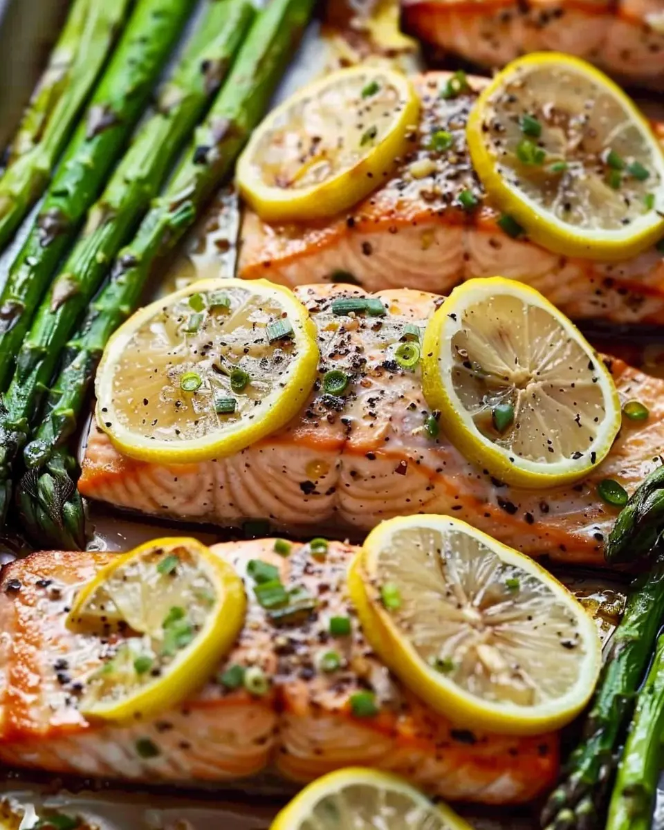One Pan Baked Lemon Garlic Salmon and Asparagus Made Easy