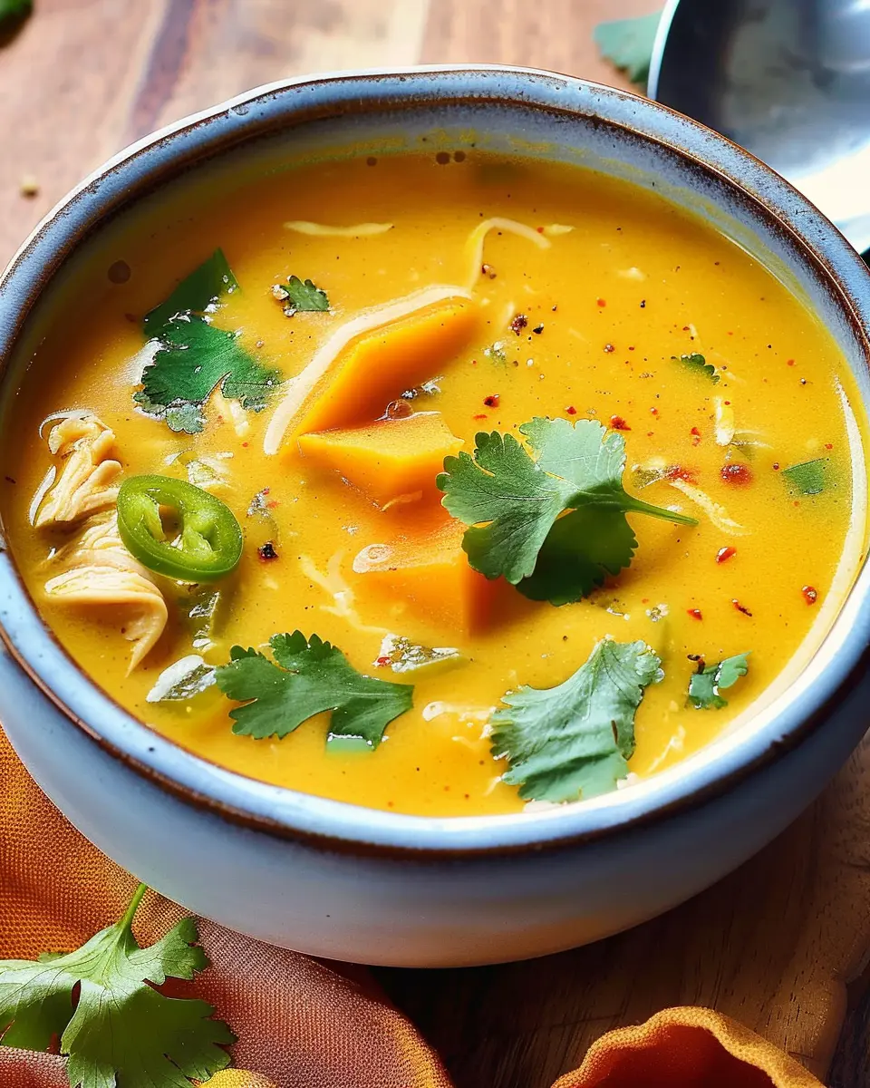 Butternut Squash Green Chile Chicken Soup: Easy and Cozy Delight
