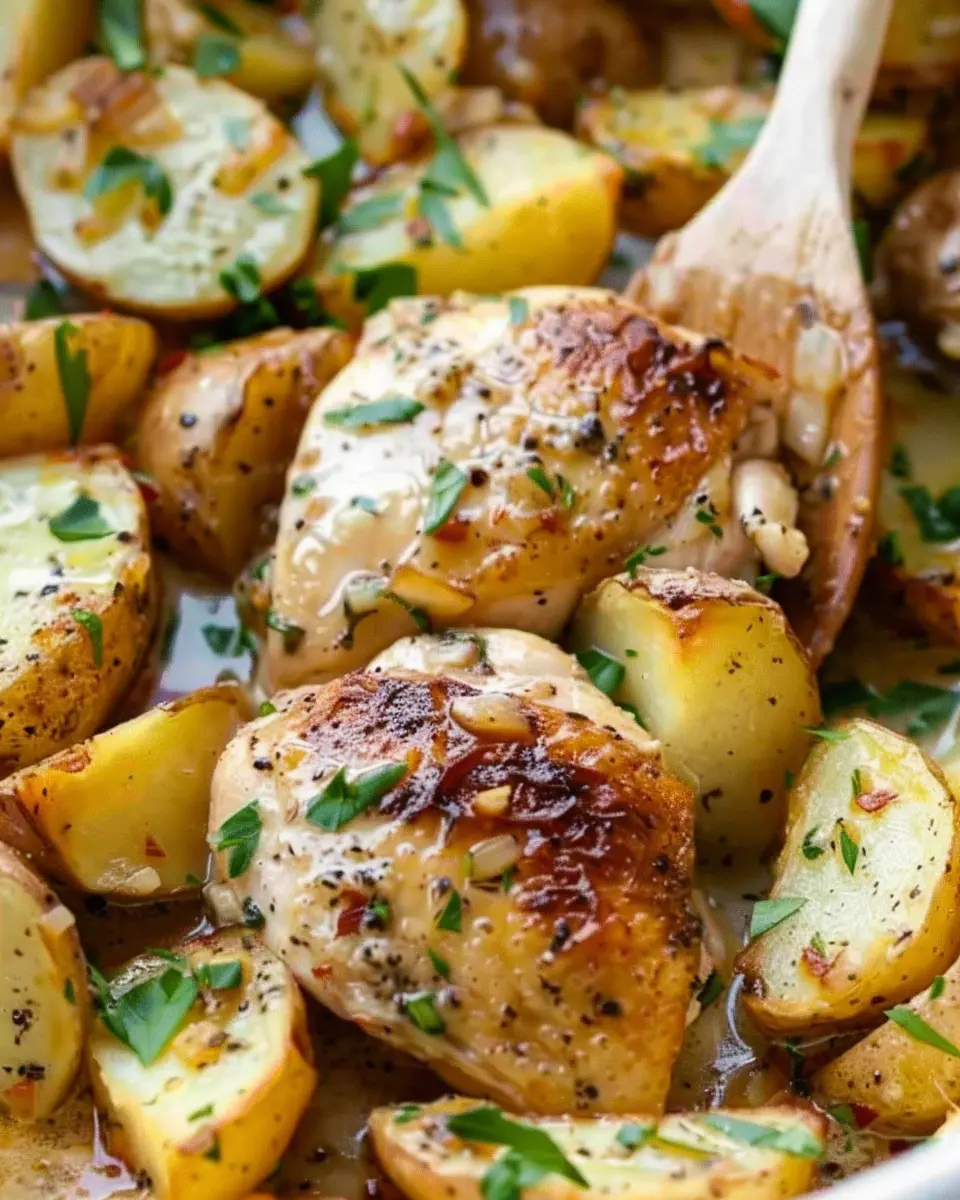 Easy Slow Cooker Parmesan Garlic Chicken and Potatoes Recipe You’ll Love