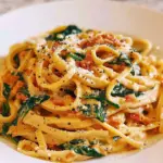 Linguine with Spinach and Sun-Dried Tomato Cream Sauce