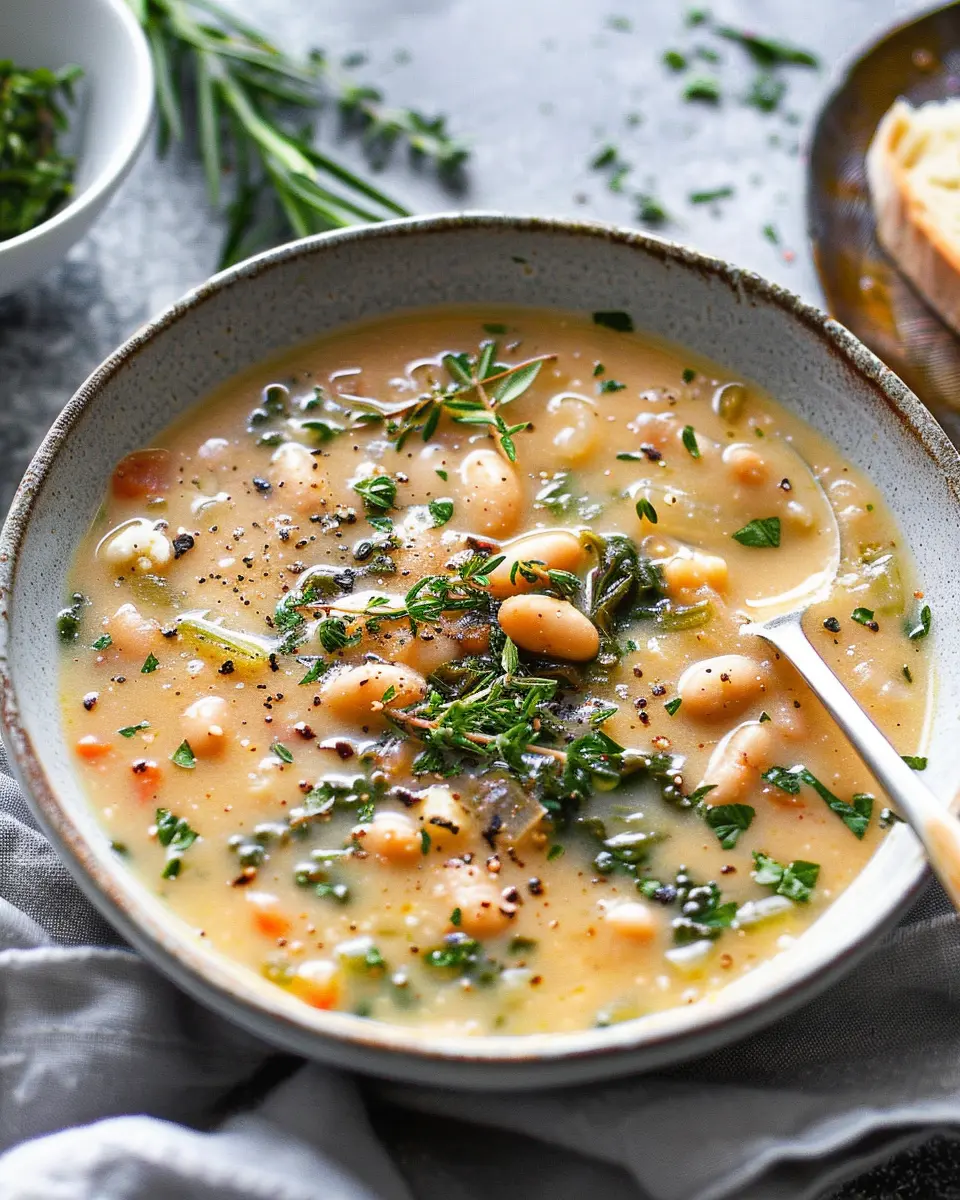 Tuscan White Bean Soup: Easy Comfort with Turkey Bacon and Chicken Ham