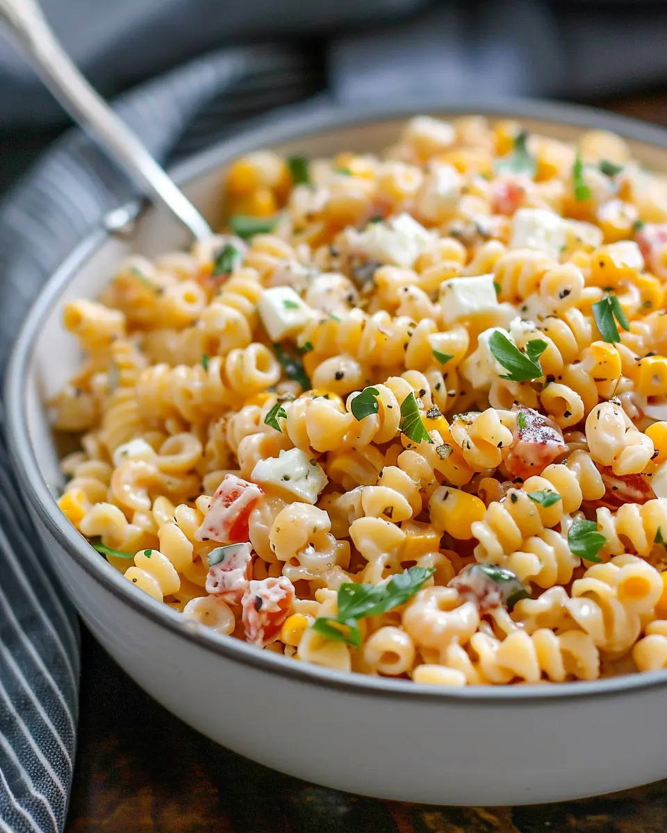 Street Corn Pasta Salad: The Best Easy Recipe with Turkey Bacon