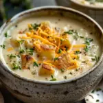 Hearty Cheddar Garlic Herb Potato Soup