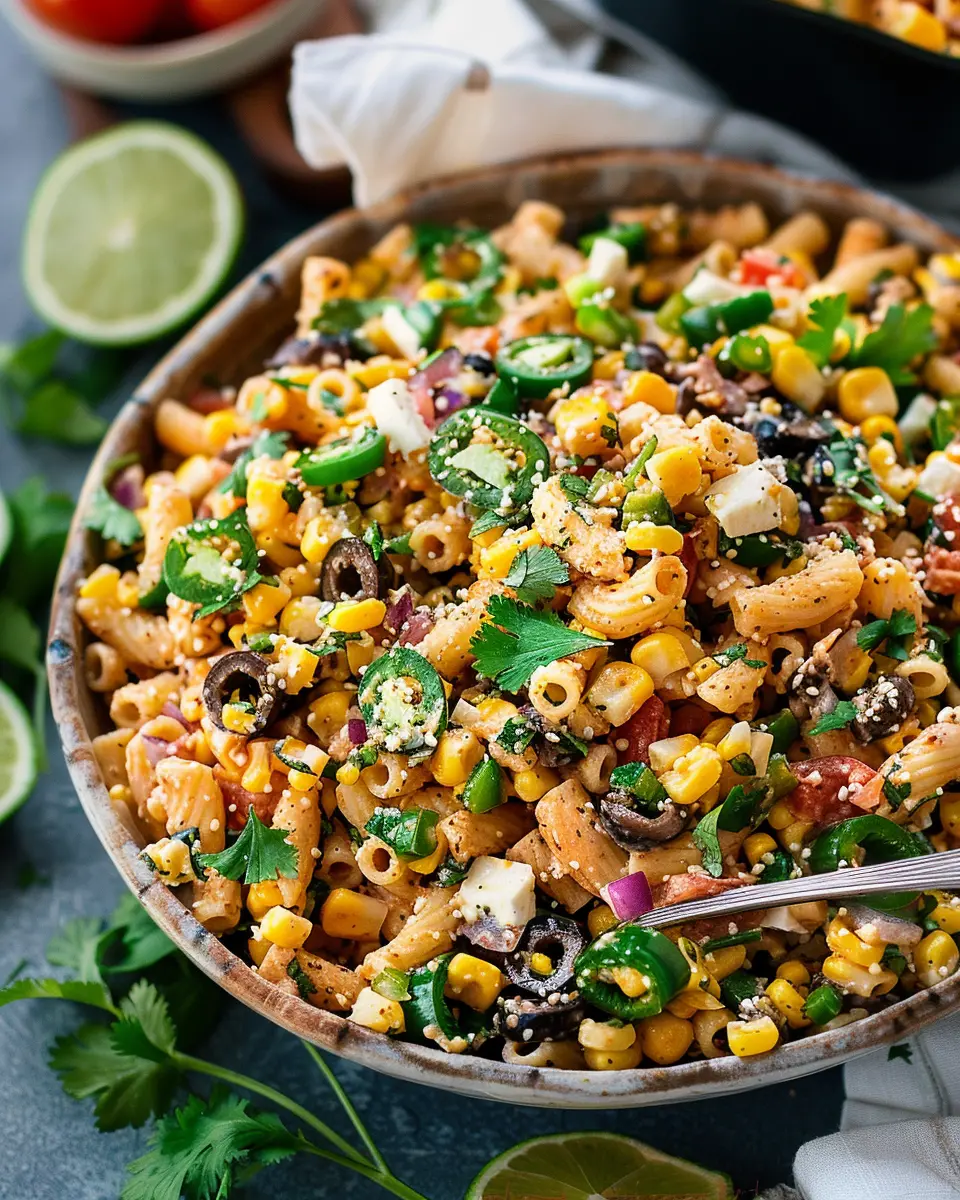 Mexican Street Corn Pasta Salad: A Fun Twist with Turkey Bacon