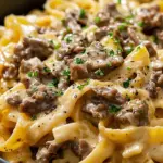 One-Pot Creamy Beef and Garlic Butter Pasta