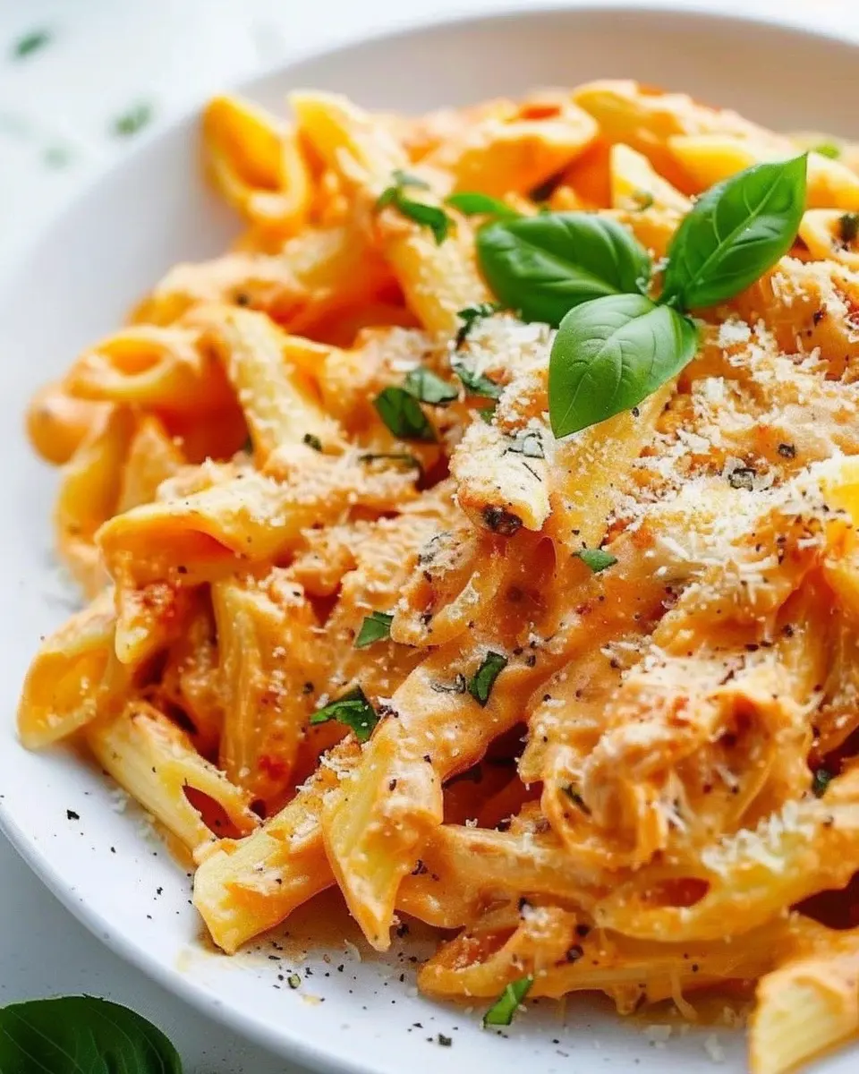 Creamy Vodka Pasta Perfection with Turkey Bacon and Chicken Ham