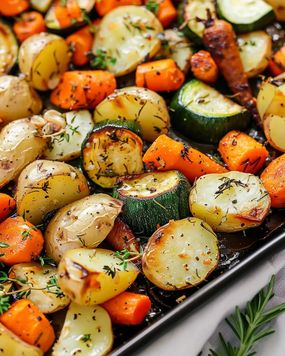 Garlic Herb Roasted Potatoes, Carrots, and Zucchini: Easy and Delicious