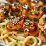 Garlic Butter Chicken Bites with Savory Creamy Parmesan Pasta