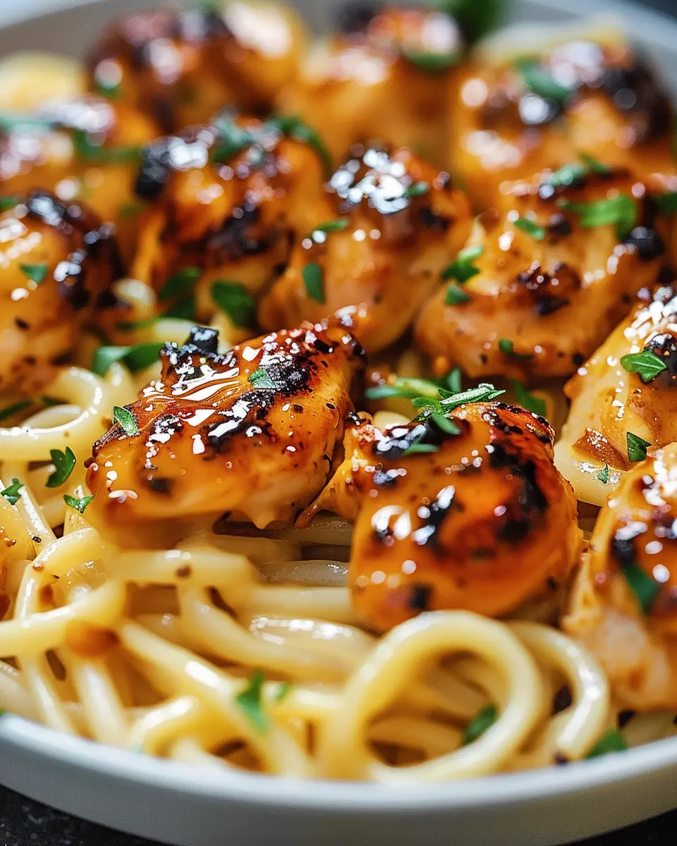 Garlic Butter Chicken Bites: Indulgent Creamy Parmesan Pasta Twist