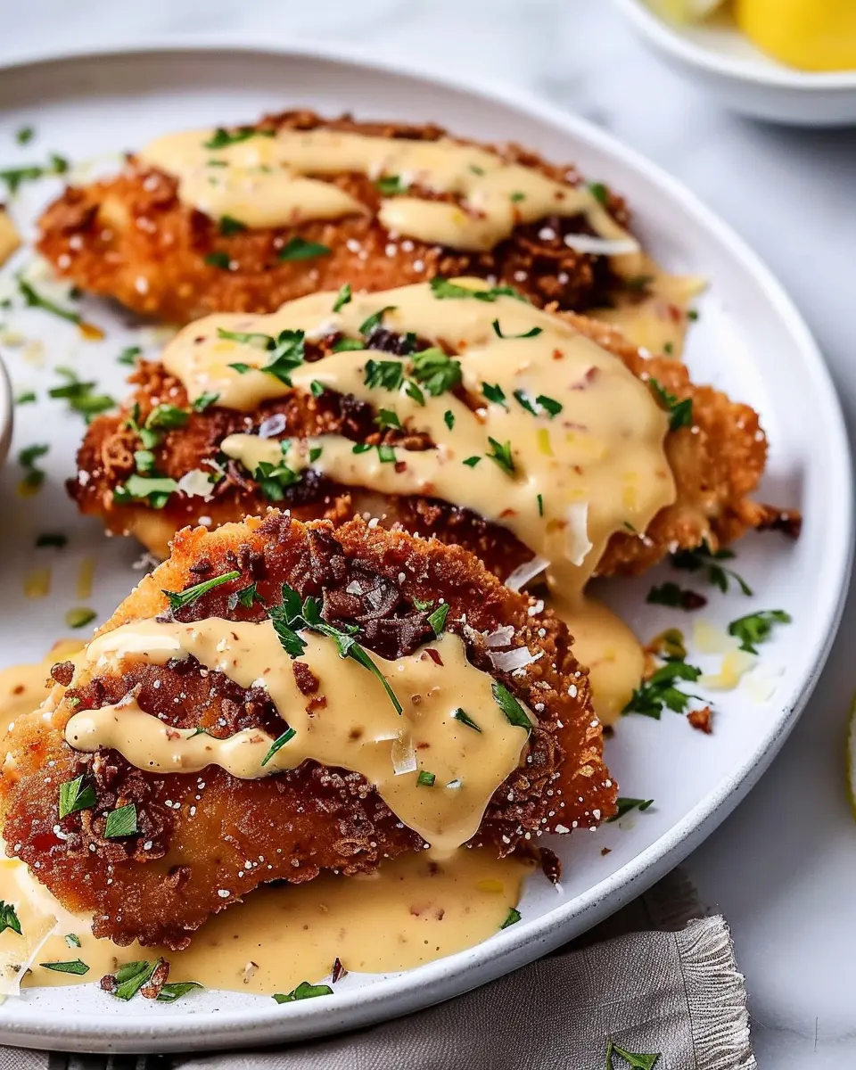 Pretzel Crusted Chicken Delight with Cheddar-Mustard Sauce