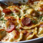 Crockpot Pierogi Casserole with Kielbasa