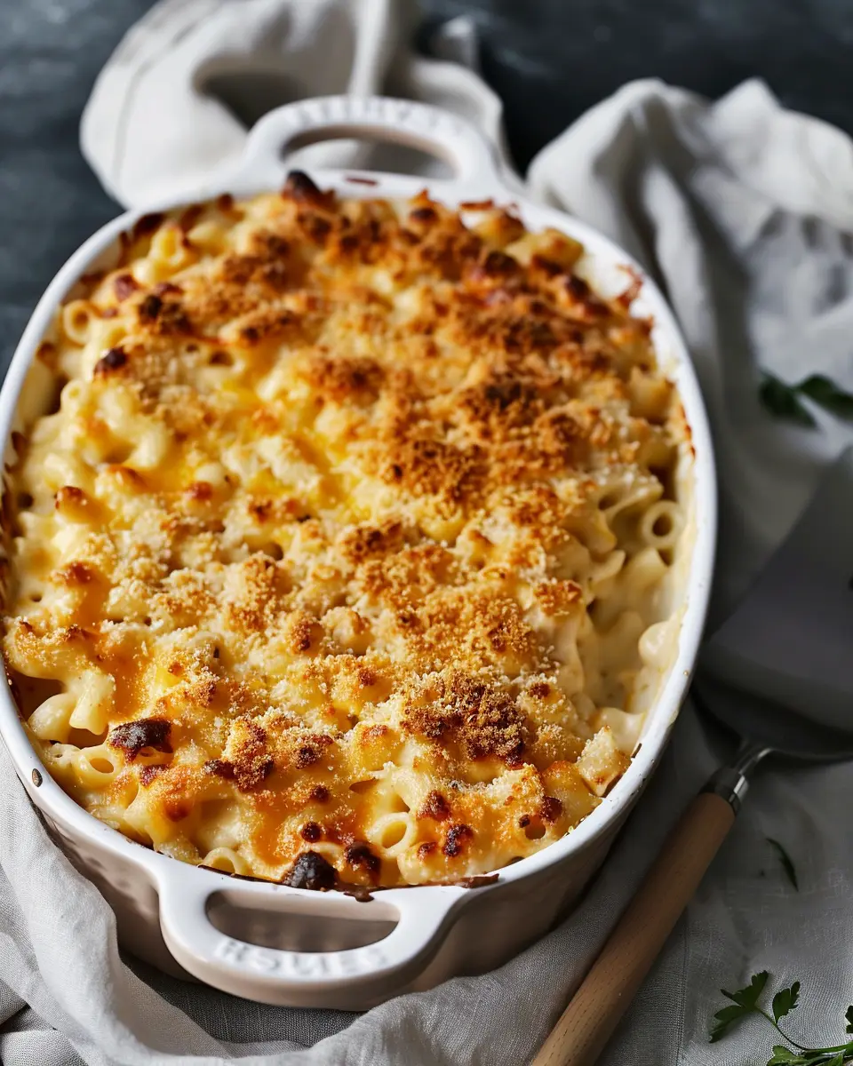Ultra Creamy Mac and Cheese Casserole with Turkey Bacon Delight