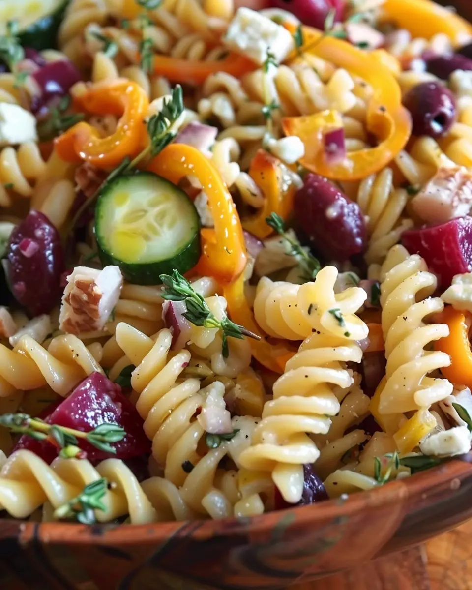 Fall Harvest Pasta Salad: Easy Recipe with Turkey Bacon and Chicken Ham