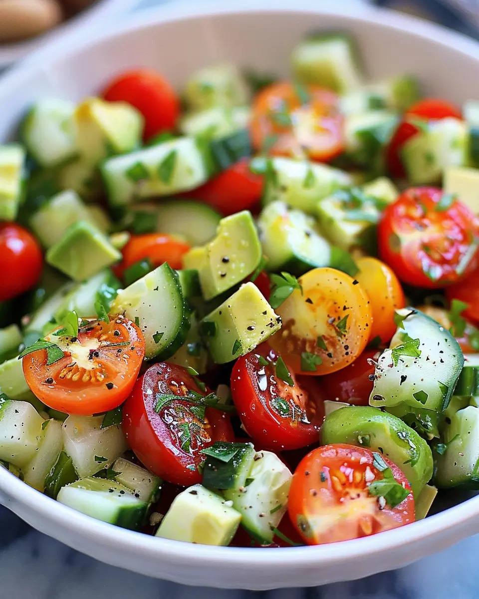 Tomato Cucumber &amp; Avocado Salad: A Fresh and Easy Delight