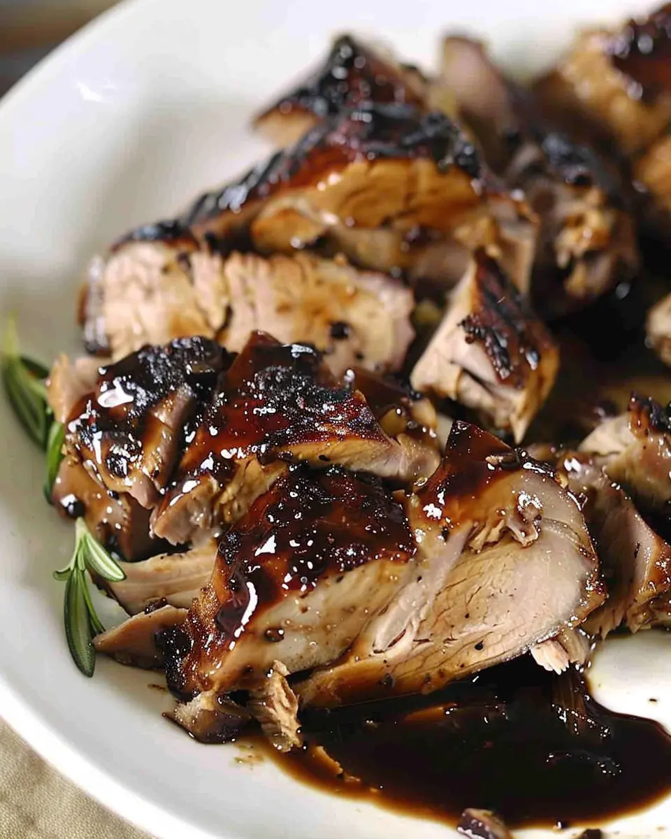 Crockpot Brown Sugar Balsamic Glazed Beef Tenderloin Made Easy