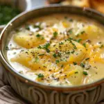 Delicious Cheddar Garlic Herb Potato Soup