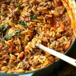 One Pot Tomato Beef Orzo