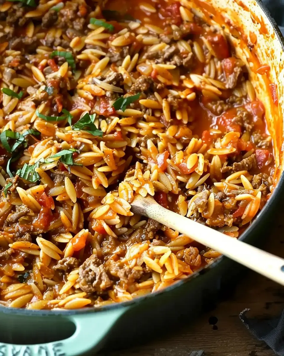 One Pot Tomato Beef Orzo: Easy Comfort Food in 30 Minutes