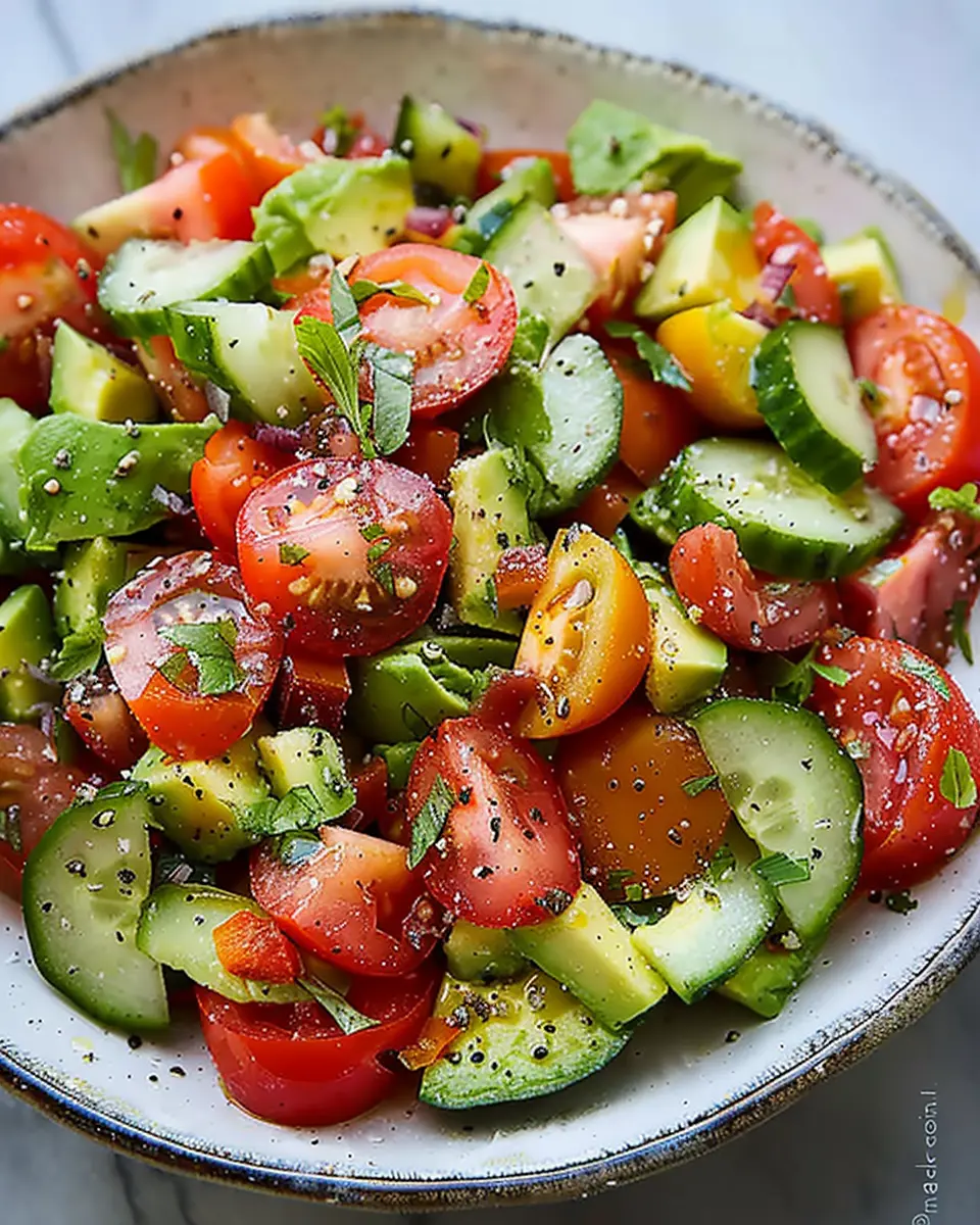 Tomato Cucumber Avocado Salad: The Easy Refreshing Delight