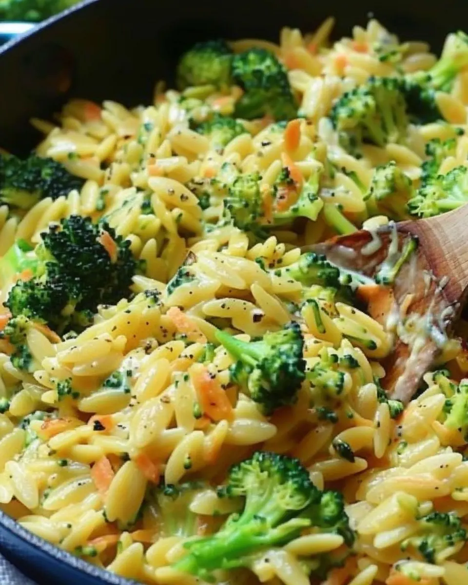 One Pot Cheesy Orzo With Broccoli: Easy Comfort Food Delight