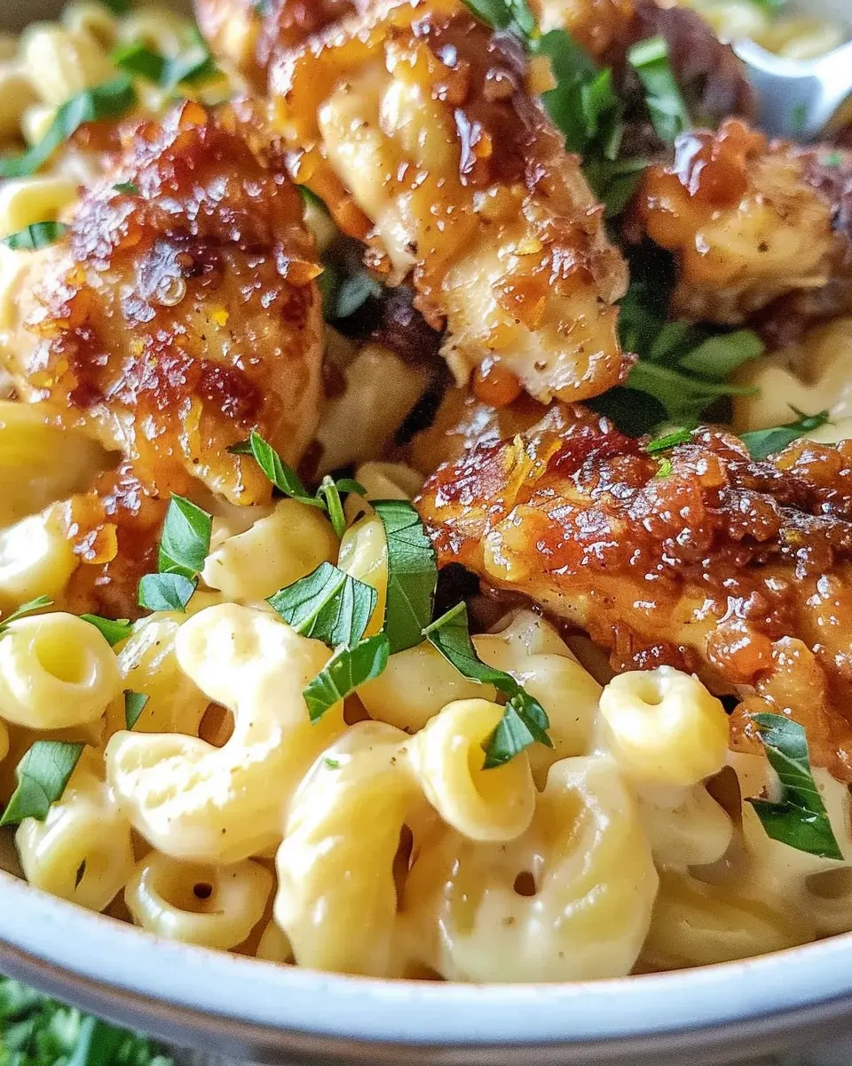 Copycat Applebee’s Honey Pepper Chicken Mac and Cheese Delight