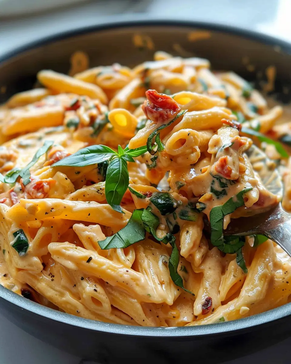 Amazing 1-Pot Creamy Tuscan Pasta Joy with Turkey Bacon Delight