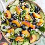 Blueberry Cucumber Salad with Peaches and Goat Cheese
