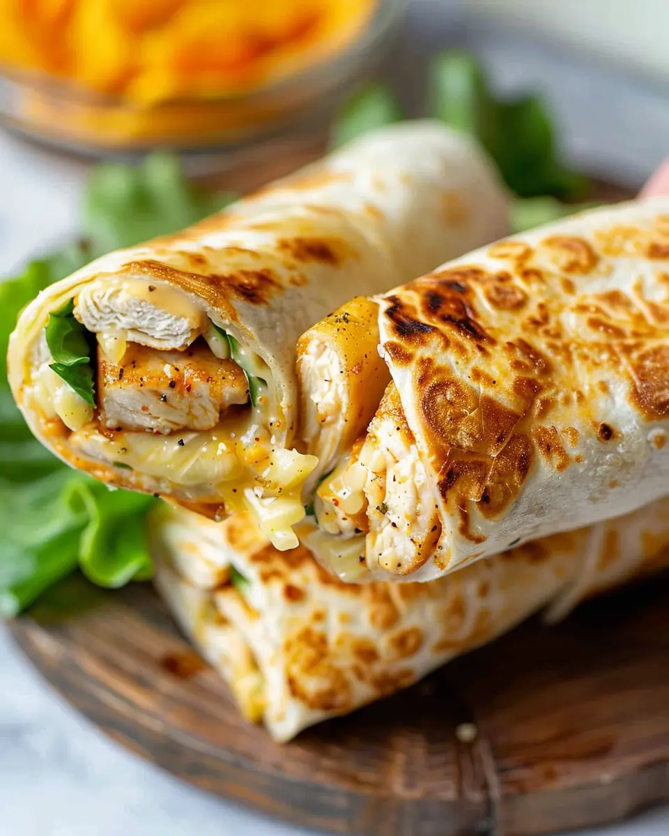 Cheesy Garlic Chicken Wraps: Quick and Easy Lunch Delight