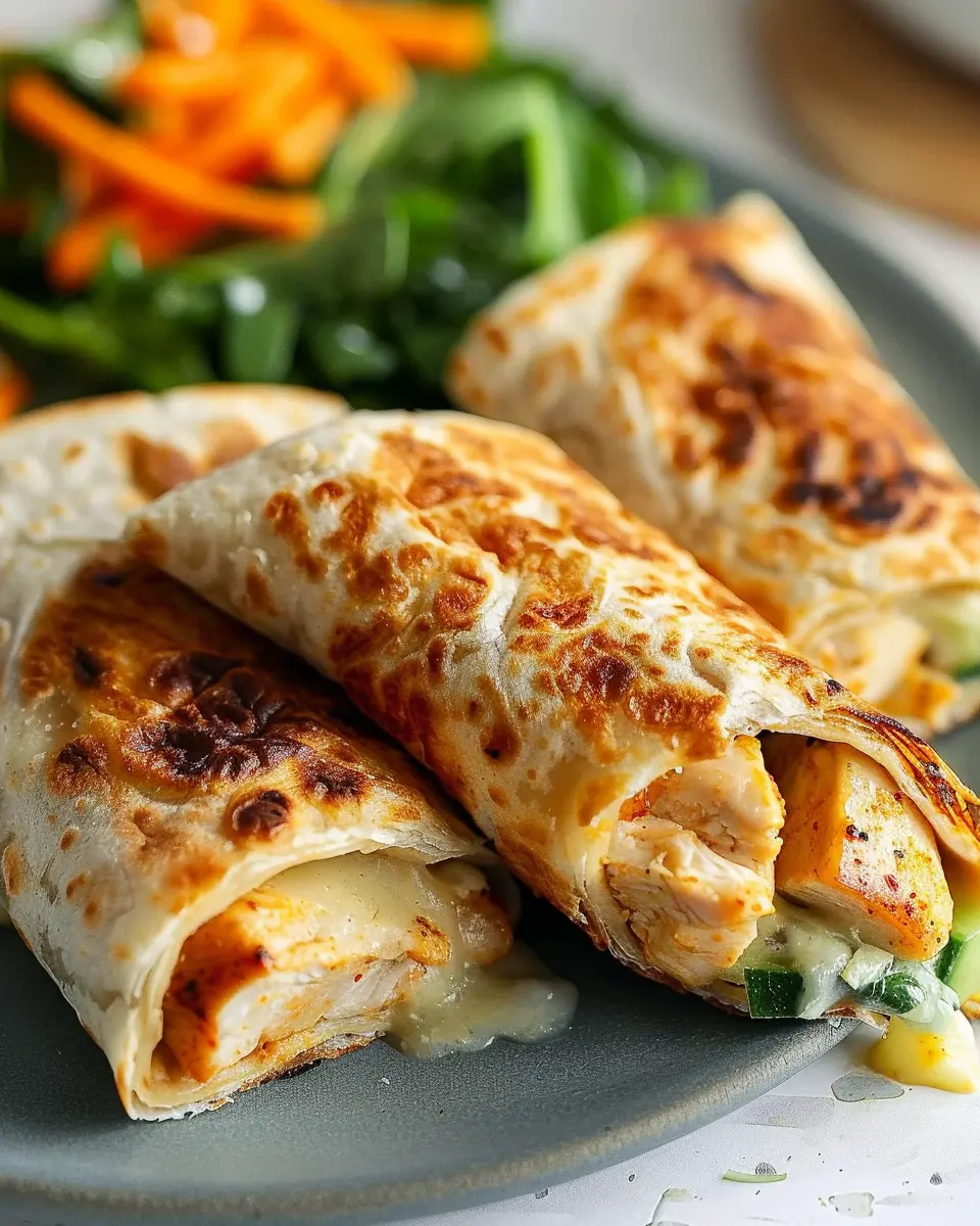 Cheesy Garlic Chicken Wraps: Easy and Indulgent Homemade Delight