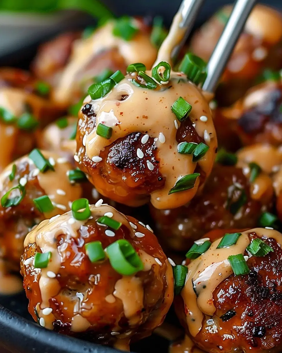 Korean BBQ Meatballs with Spicy Mayo Dip: A Juicy Twist