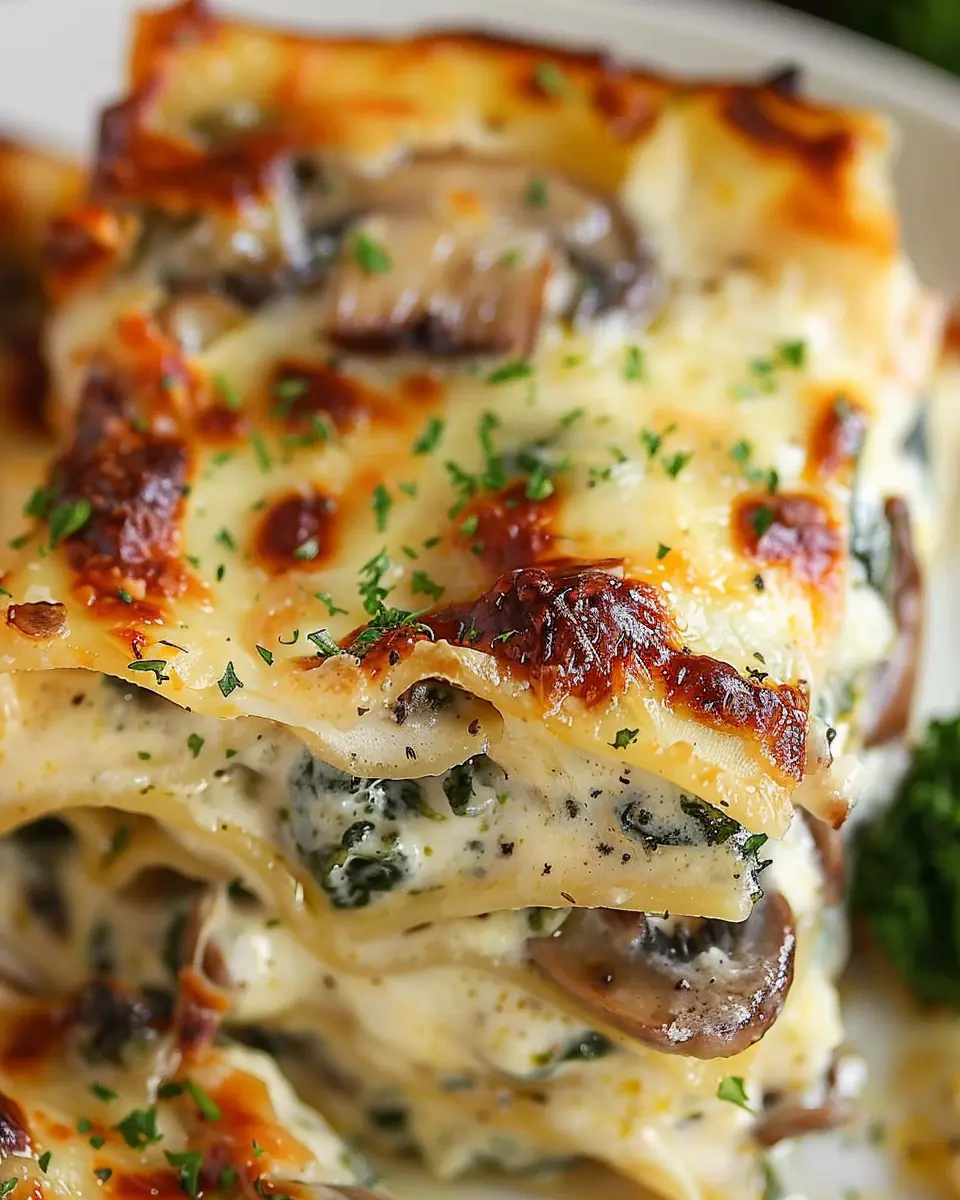 Creamy Spinach and Mushroom Lasagna: A Cozy, Indulgent Delight