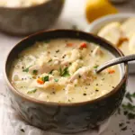 Creamy Chicken Lemon Rice Soup