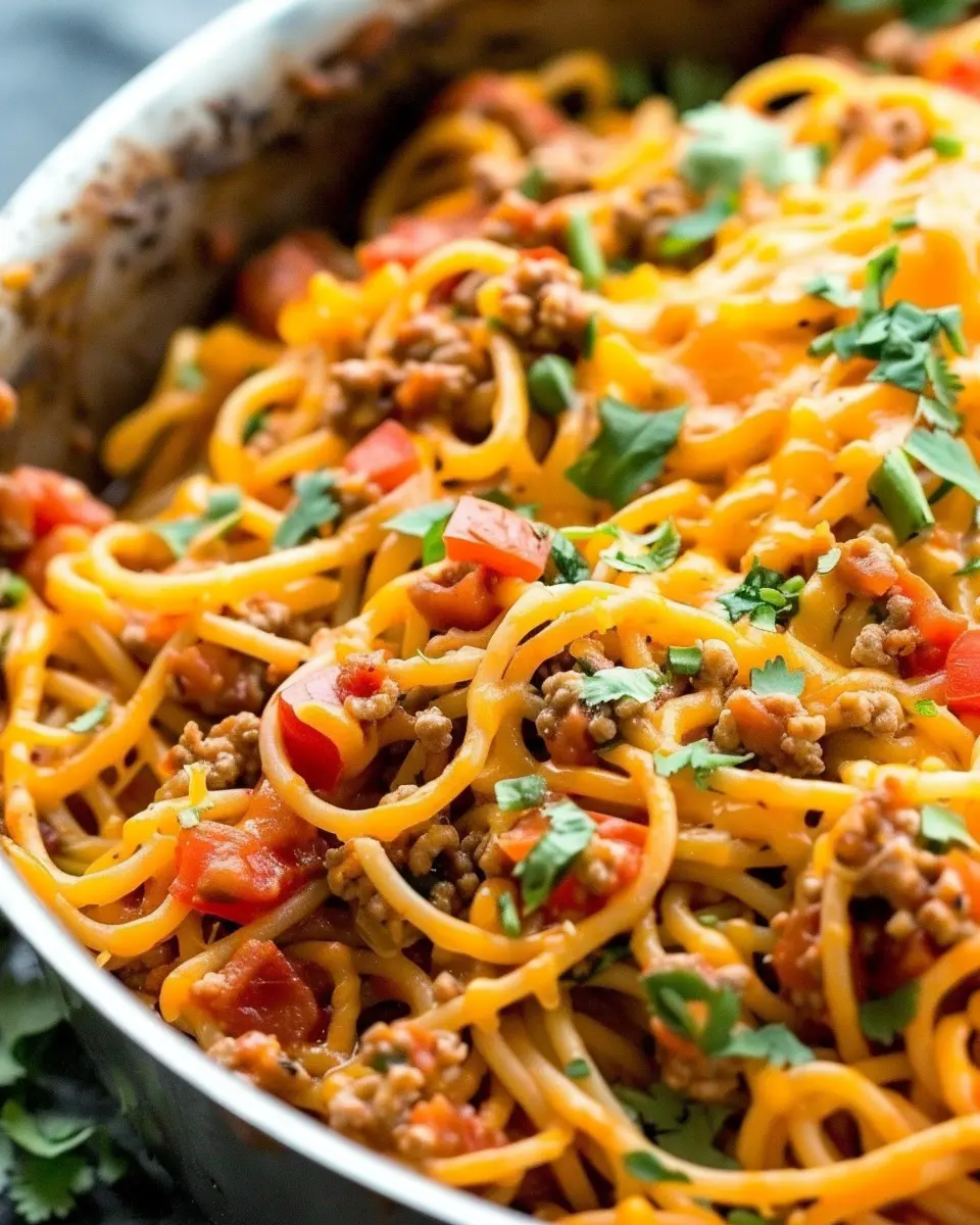 One Pot Taco Spaghetti: Easy Family Dinner with Turkey Bacon