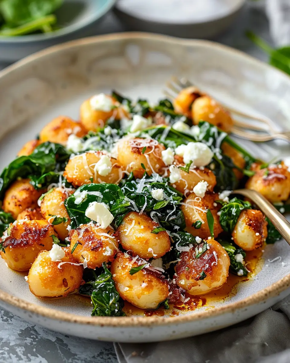 Crispy Gnocchi With Spinach And Feta: A Quick and Delicious Treat