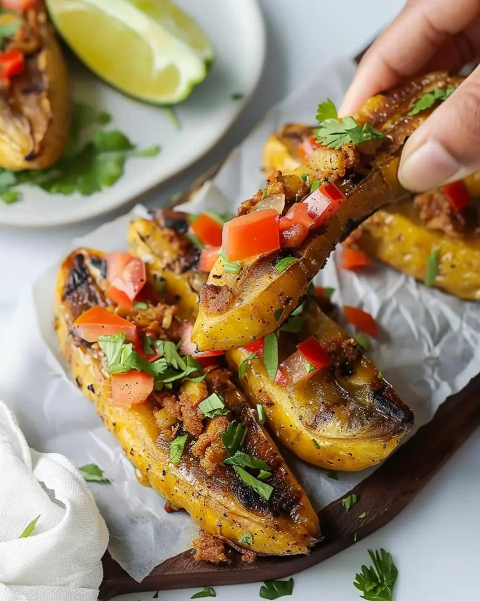 Stuffed Plantains: Easy Turkey Bacon and Chicken Ham Delight