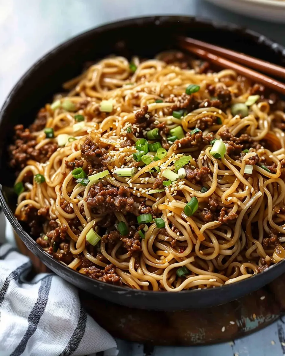 Mongolian Ground Beef Noodles: Easy and Flavorful Family Dish