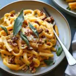 Creamy Butternut Squash Pasta With Sage and Walnuts