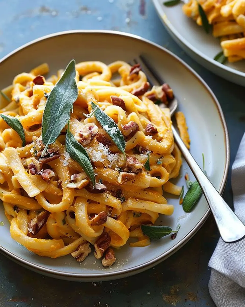 Creamy Butternut Squash Pasta: Savory Sage and Walnut Delight
