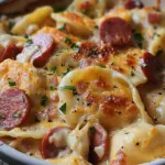 Crockpot Pierogi Casserole with Kielbasa