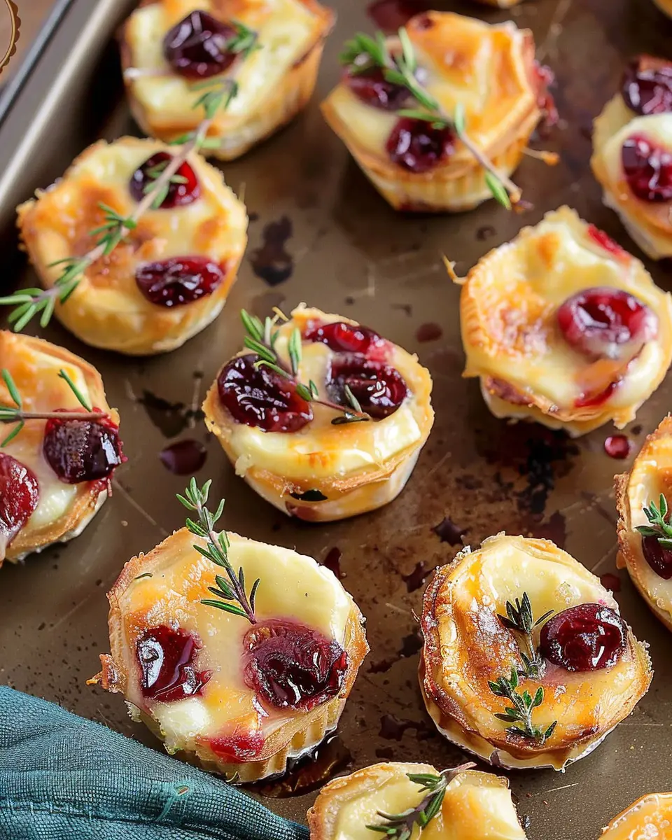 Cranberry Brie Bites: Easy Appetizer with Turkey Bacon Delight