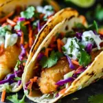 Crispy Fish Tacos with Cilantro Lime Slaw