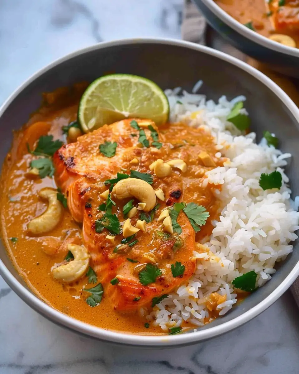 Salmon Curry: Indulgent Recipe with Creamy Thai Coconut Cashew Sauce